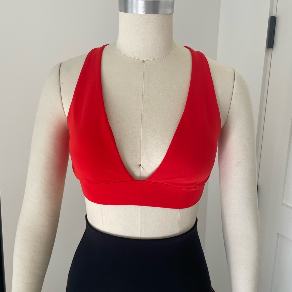 Red Plunge Sports Bra